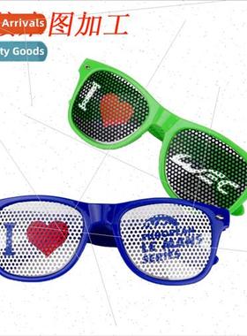Sticker Pinhole Glasses Vintage Rice Studded Sunglasses Visi