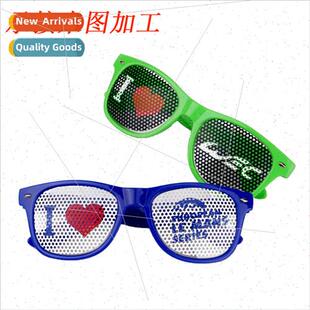 Sticker Pinhole Glasses Vintage Rice Studded Sunglasses Visi