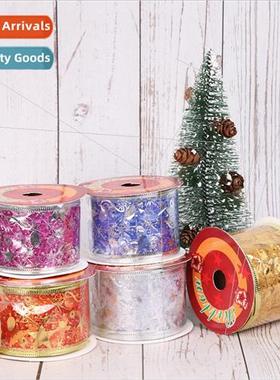 10 yards hot gold notes Christmas ribbon wh wire Christmas e