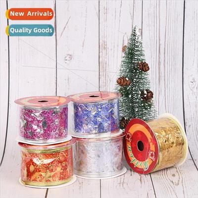 10 yards hot gold notes Christmas ribbon wh wire Christmas e