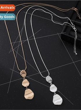 Europe mple Irregular Geometric Alloy Pendant Ladies Long Ne