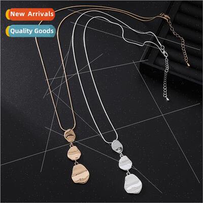 Europe mple Irregular Geometric Alloy Pendant Ladies Long Ne