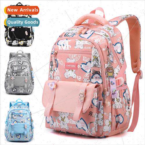 Middle schoolbag new cute graffi lightweight spine protectio