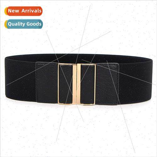 Europe versatile simple elastic women belt square fashion al