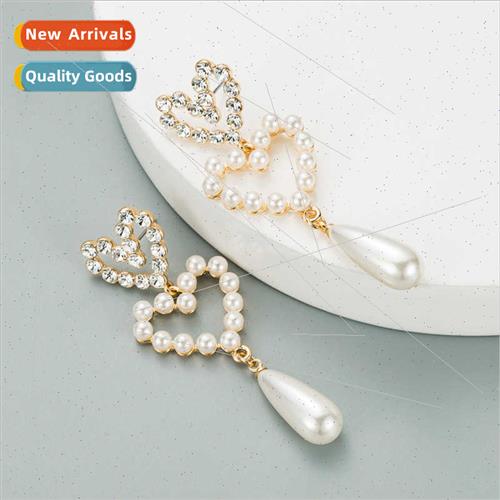 Korean celebry Europe fashion long atmospheric pearl earring