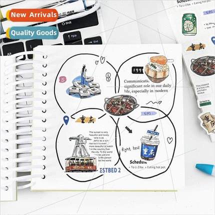 City travel series stickers American travel theme handbook d