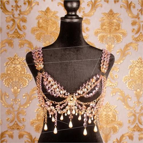 LH3530 Europe fashionvest colorful acrylic circle patchwork