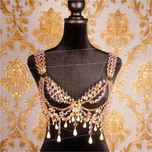 LH3530 Europe fashionvest colorful acrylic circle patchwork