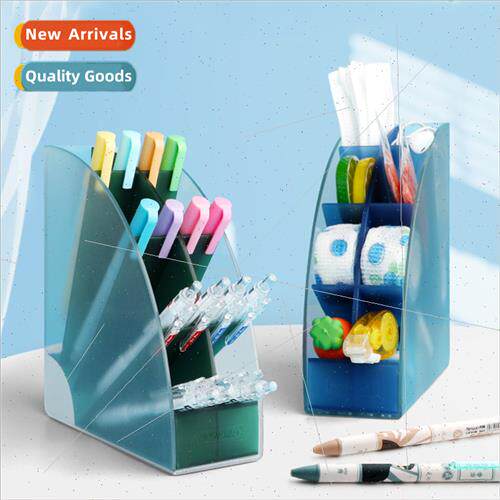 Transparent pen holder plastic slant insert organizer deskto