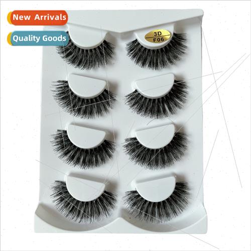 Human Hair 4 Pairs 3D Clear Stem False Eyelash Europe Daily