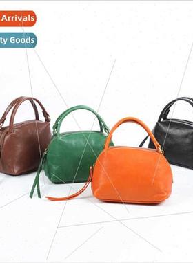 2024 new handmade leather bag translucent dyeing waxed leath