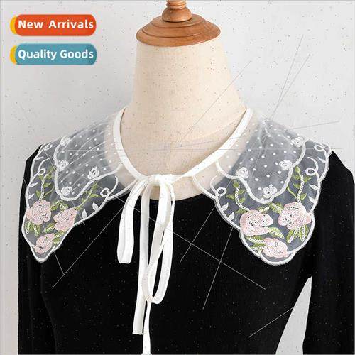 Fake collar children Europe beads embroidered sweater Korea