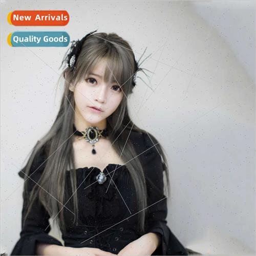 yurisa daily soft girl middle parted wig granny gray wig air