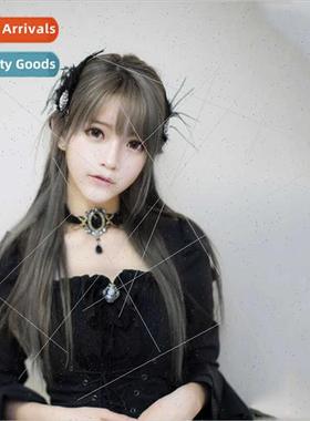 yurisa daily soft girl middle parted wig granny gray wig air