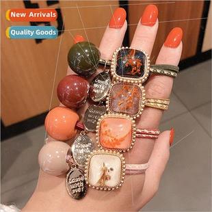 amber hair band Korea female vintage tie rubbe headband