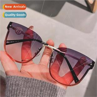 rimmed frame sunglasses half teal gold women men tide new