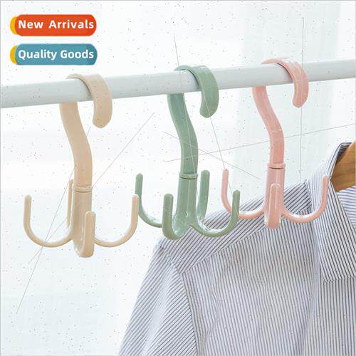 360-degree rotatable scarf bag organizer 4 claws hangers clo