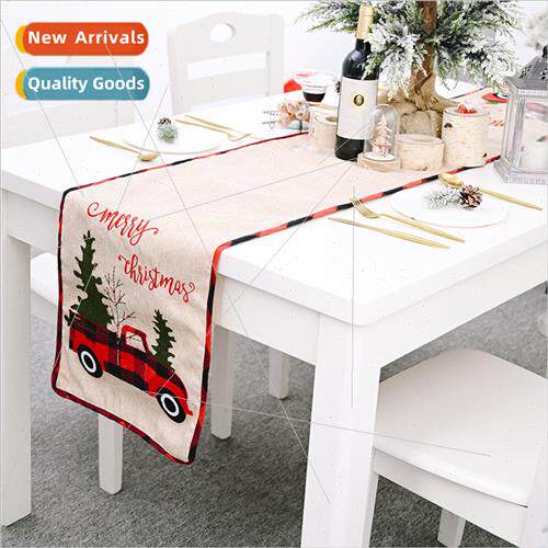Christmas decorations car Christmas e table flag table dress