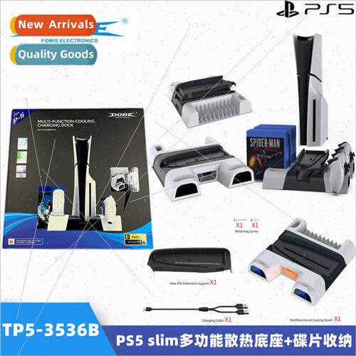 PS5 Slim ght Multi-functional Cooling Dock + Disk Organizer