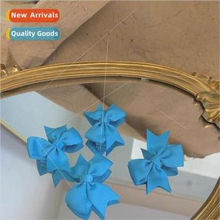 hair sid ltle girl Korea clip bow blue sister cute Soft