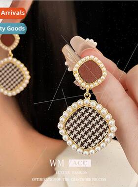 Autumn winter retro fabric thousbirds grid silver needle pea