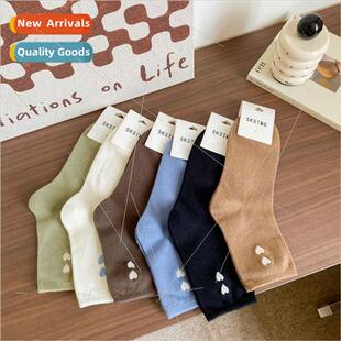 Socks women spring fall mid-calf cute Japanese Korean colle