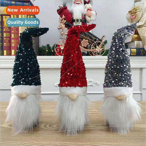 Christmas decorations sequin  faceless doll wine bottle cove