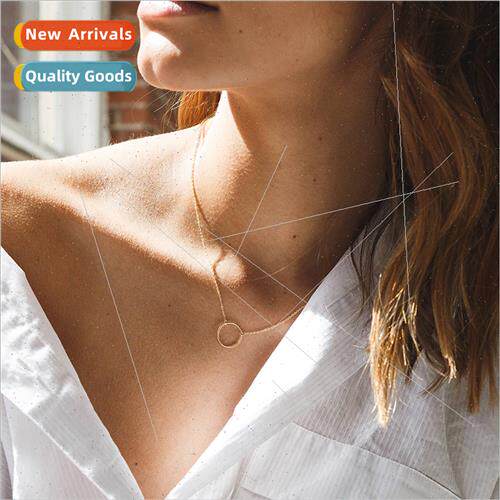 Korea stainless steel fashion simple geometric pendant femal