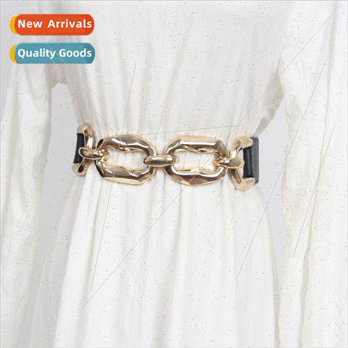 Thick chain wide belt female dress versatile metal waist cha