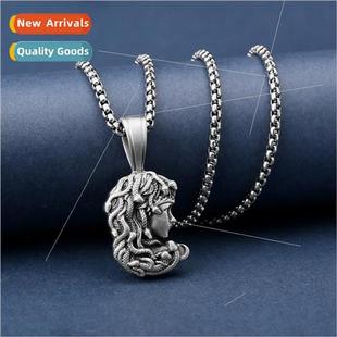 Greek mythology snake hair Medusa unisex necklace Scandinavi