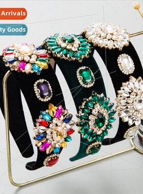 Hair bands Europe new black gold velvet fabric baroque ornat