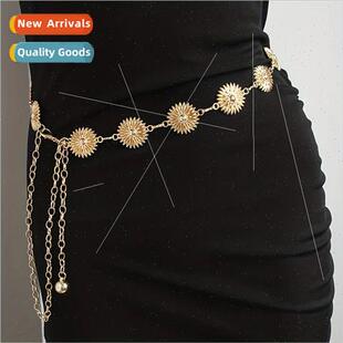 Daisy Dres Sweet Europe Ladies Fashion Flower Metal Engraved