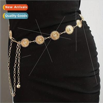 Ladies Sweet Metal Daisy Flower Engraved Fashion Europe Dres