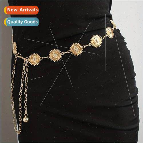 Ladies Sweet Metal Daisy Flower Engraved Fashion Europe Dres