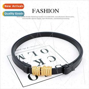 mple no-punch buckle belt female threaded buckle ladies belt