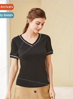 T-shirt summer thin mulberry silk T-shirt female comtable br