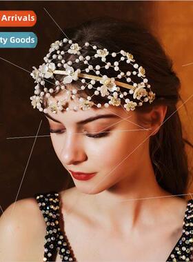 Europe wedding dress headdress simple ins full star pearl br