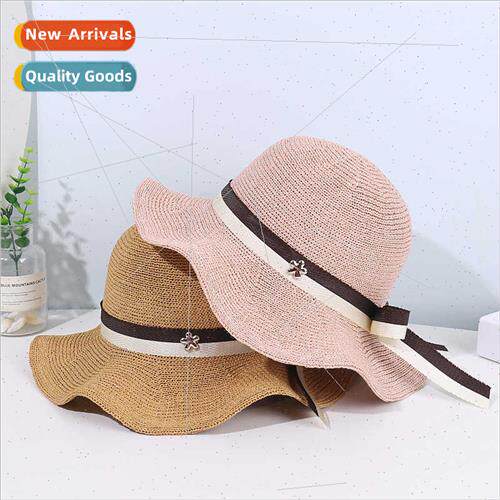 bow tie webbing fisherman hat female knted hollow breathable