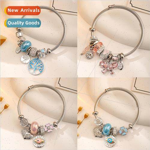 Korean metal retro ethnic cartoon blue e life perated access