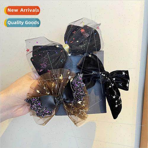 Children Halloween hair accessories pumpkin black bow hair c