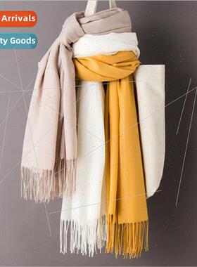 2020 thin faux cashmere scarf solid color tassel Europe shaw