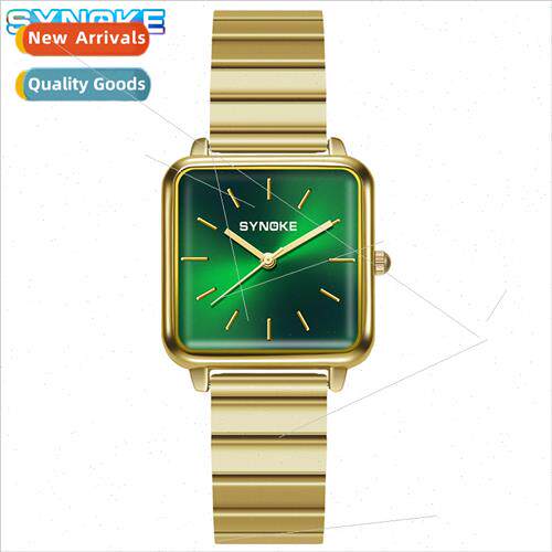 Fashion Trend Small Square Watch Alloy Studded Scale Dial Qu