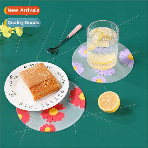 Placemats Flower Daisy Coasters Heat Mats Non-Slip Tea Cups