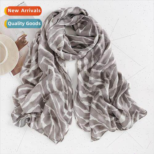 Summer new silk scarf long thin sarong fashion shawl zebra p