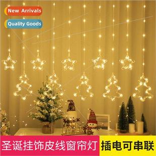 LED Christmas hanging decorations leather cord curtain light