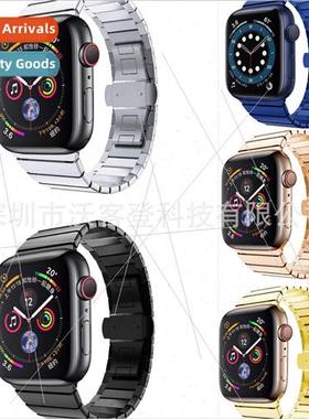 适用apple a strain butterfly buckle metal watch bapple watch