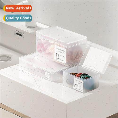 mple frosted transparent PP storage box plastic desktop smal