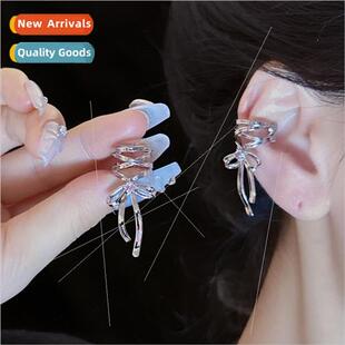 Ribbon aesthetics ear clip ear bone clip female niche cool s
