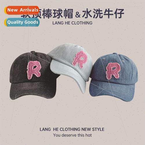 Letter R cowboy baseball cap female washed old soft top duck