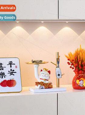 Fortune cat light-emting money bag vase home living room TV